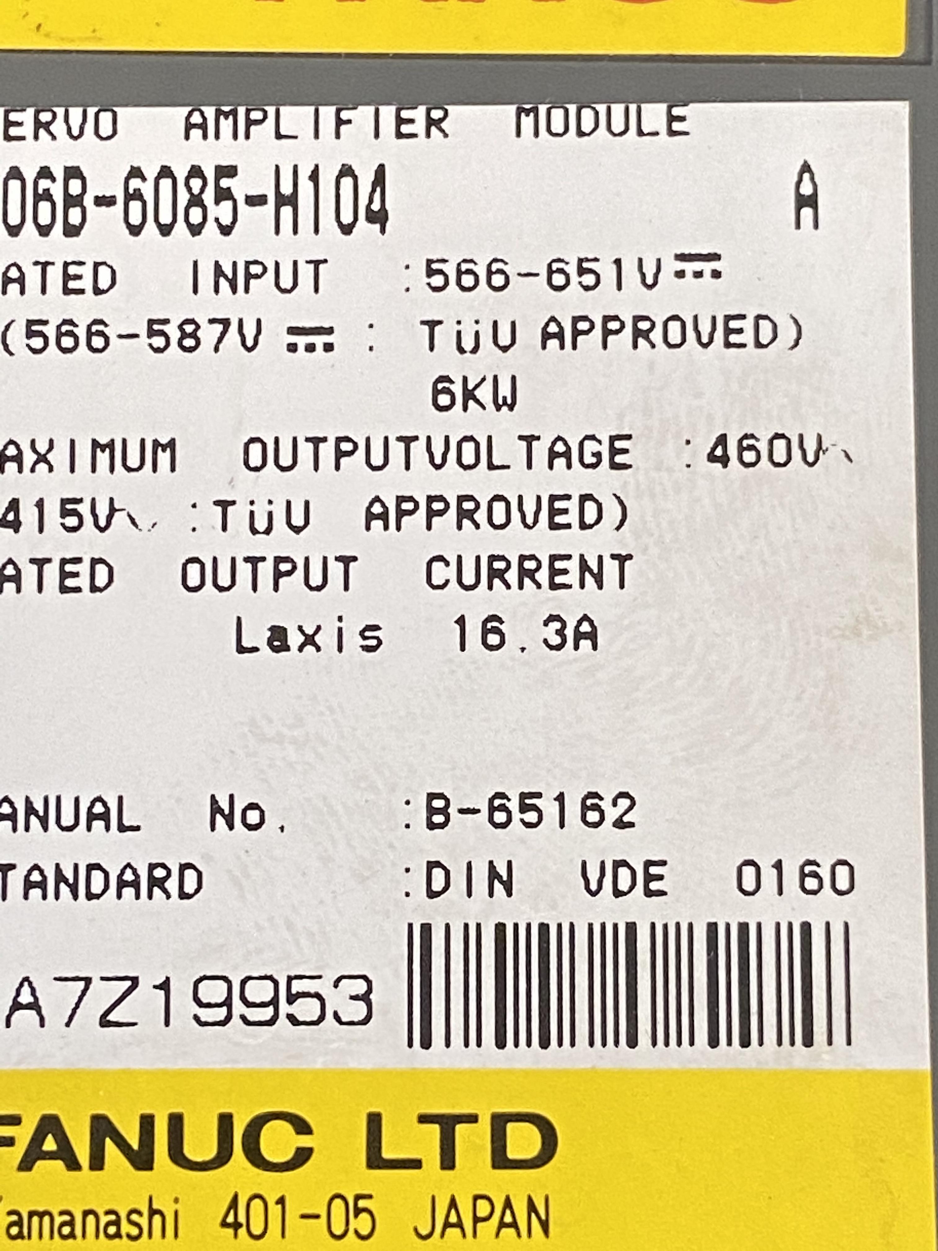 Fanuc Variateur d'axe A06B-6085-H104