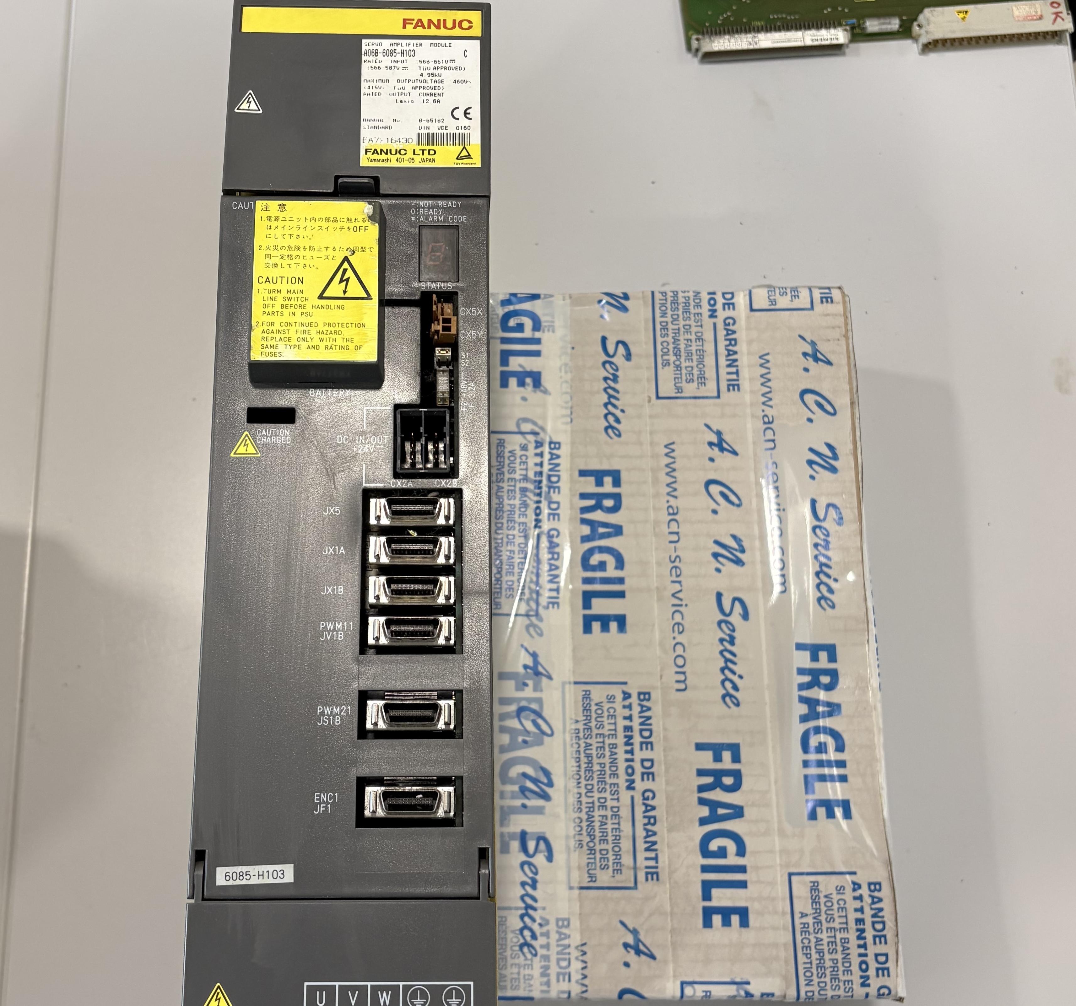 FANUC A06B-6085-H103 SERVO DRIVE AXIS MODULE CNC AMPLIFIER USED REMOVED
