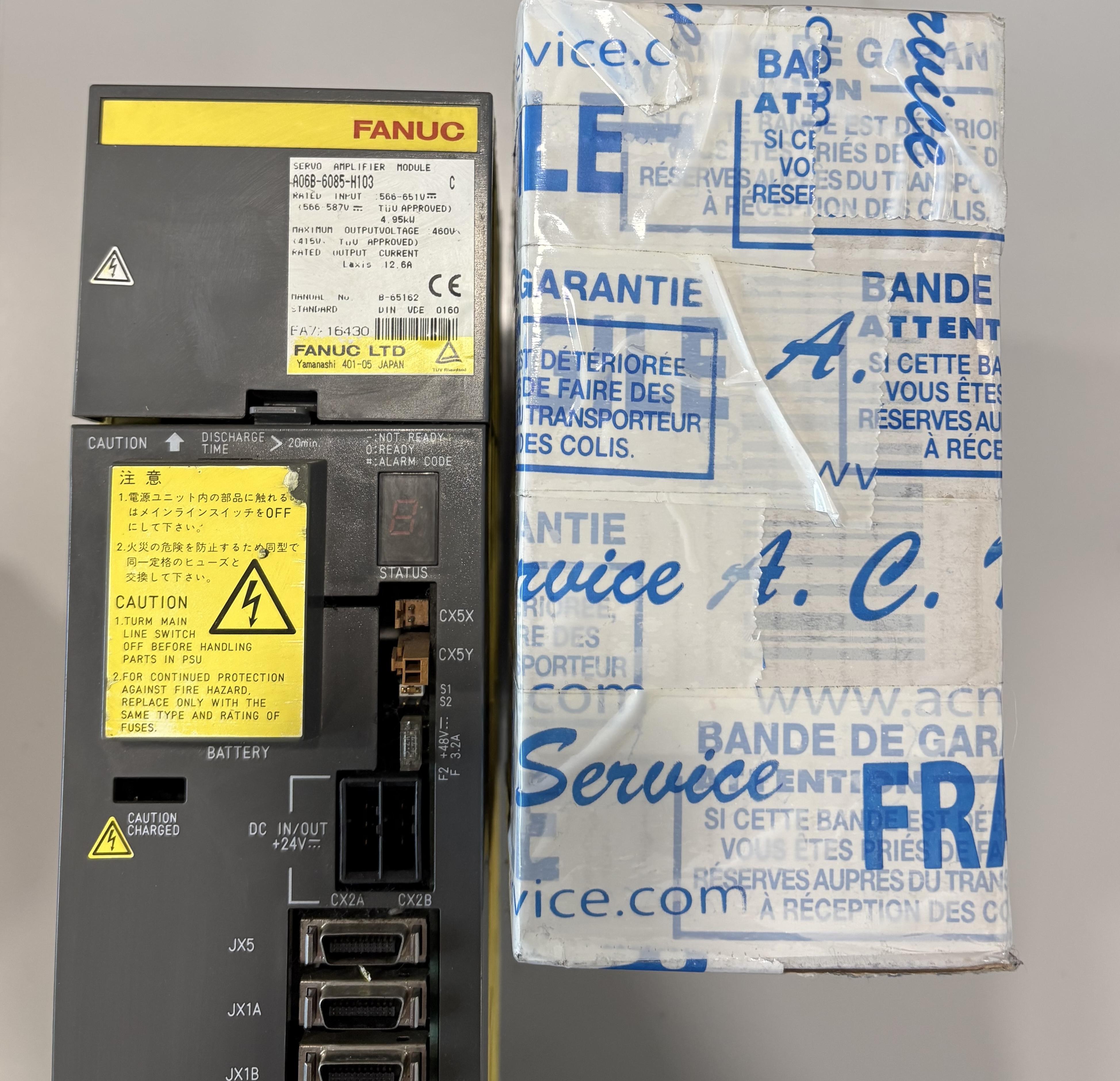FANUC A06B-6085-H103 SERVO DRIVE AXIS MODULE CNC AMPLIFIER USED REMOVED