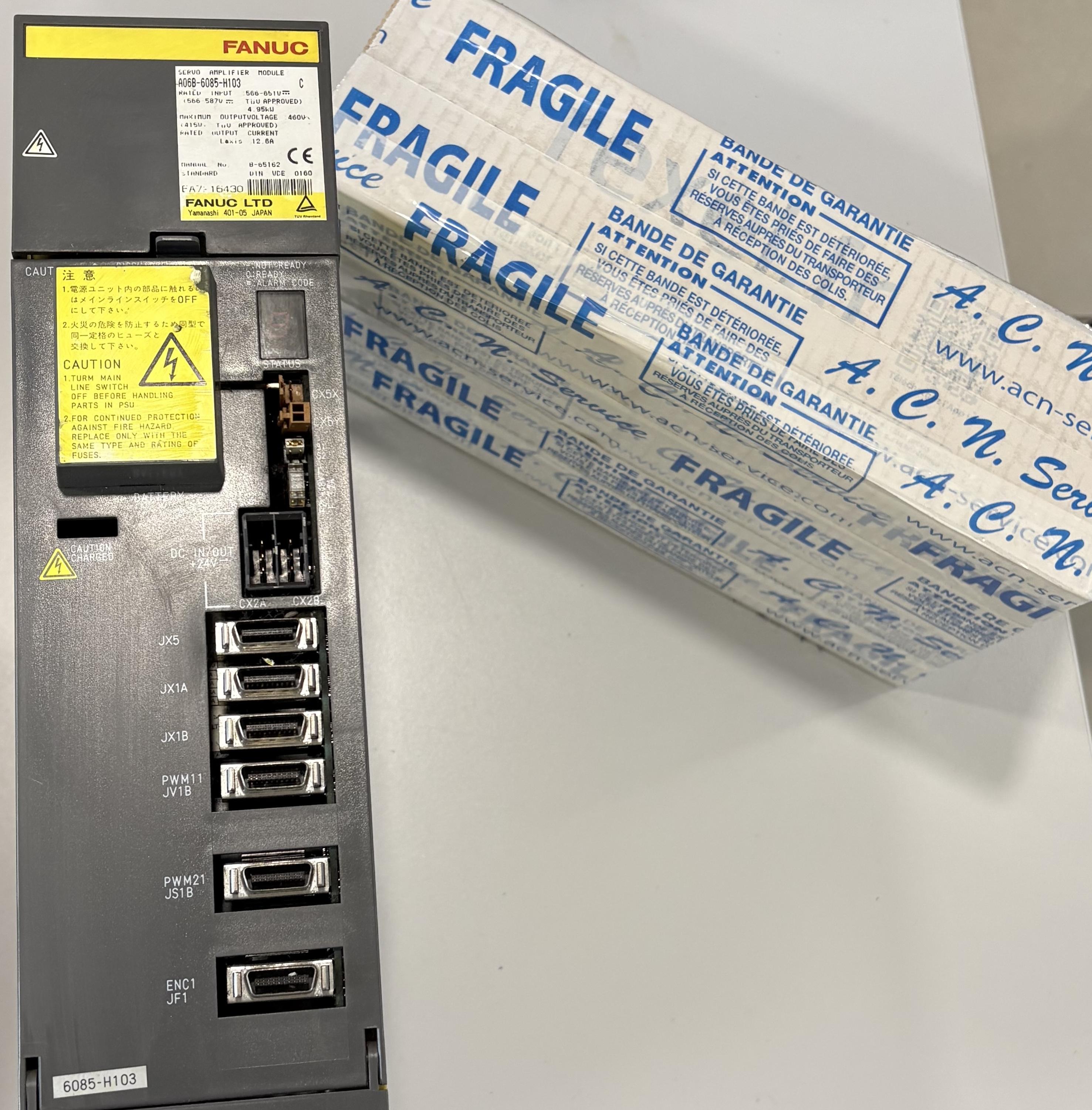FANUC A06B-6085-H103 SERVO DRIVE AXIS MODULE CNC AMPLIFIER USED REMOVED