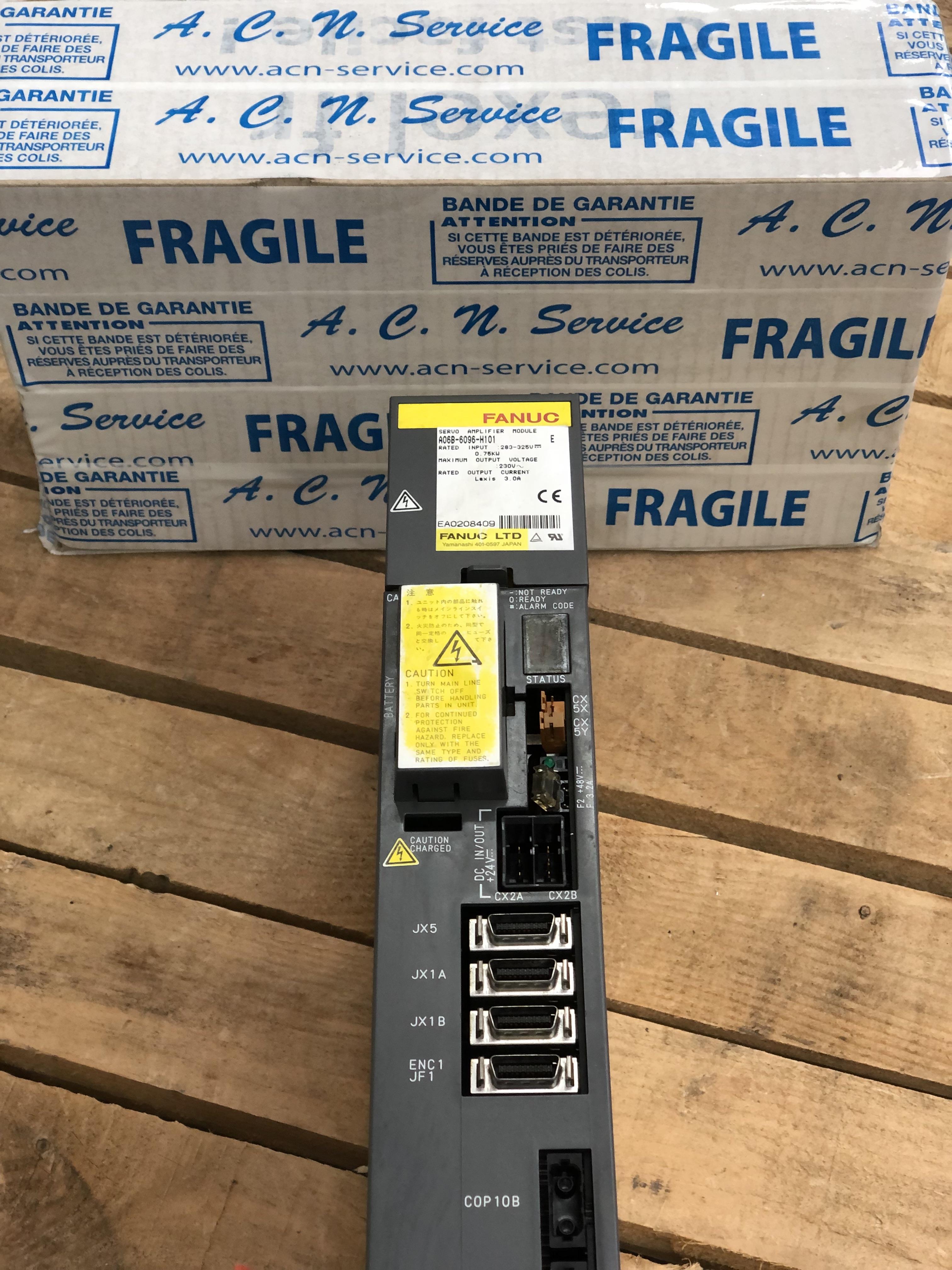 FANUC A06B-6096-H101 AXIS DRIVE MODULE CNC SERVO AMPLIFIER USED REMOVED