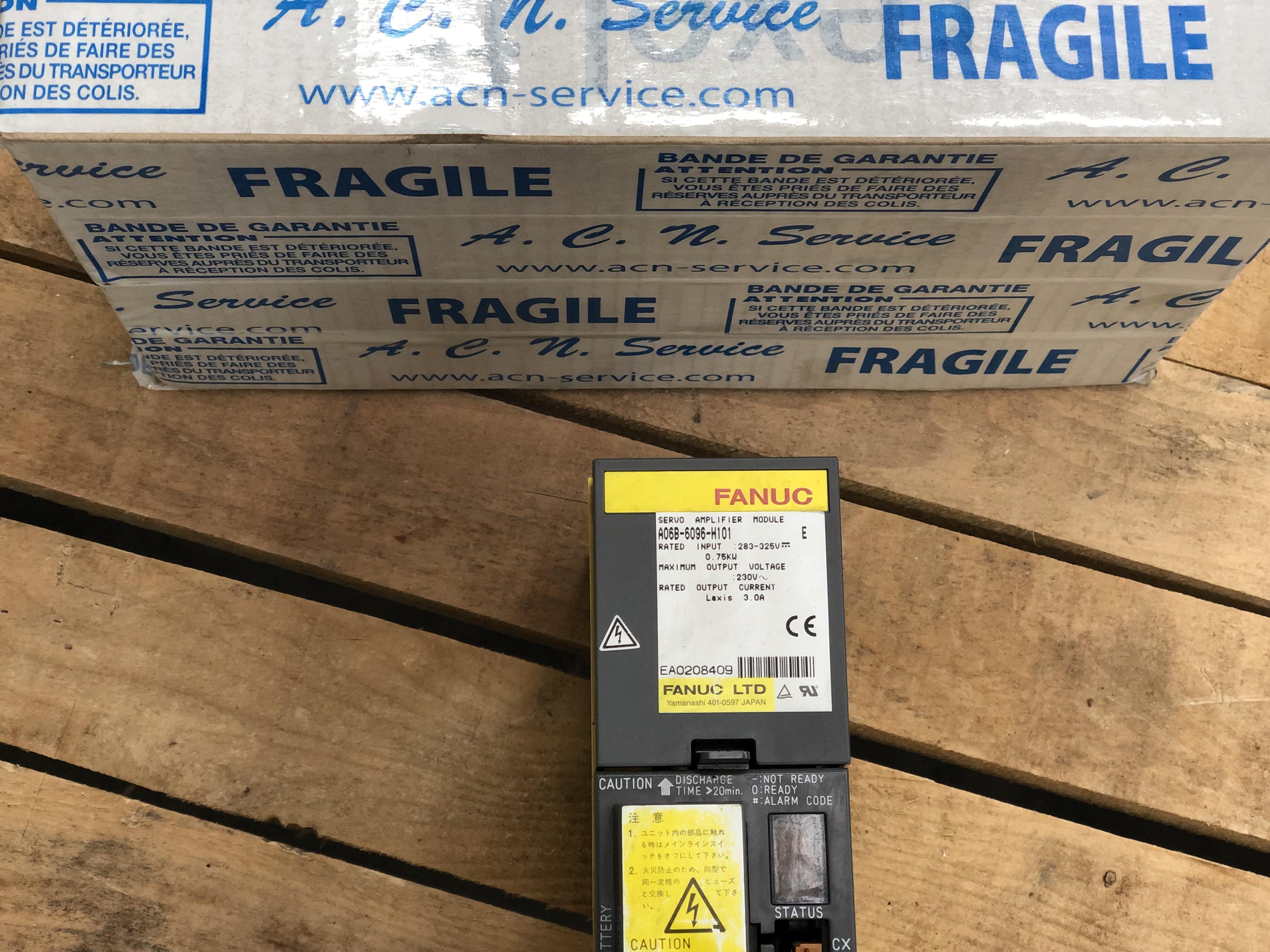 FANUC A06B-6096-H101 AXIS DRIVE MODULE CNC SERVO AMPLIFIER USED REMOVED