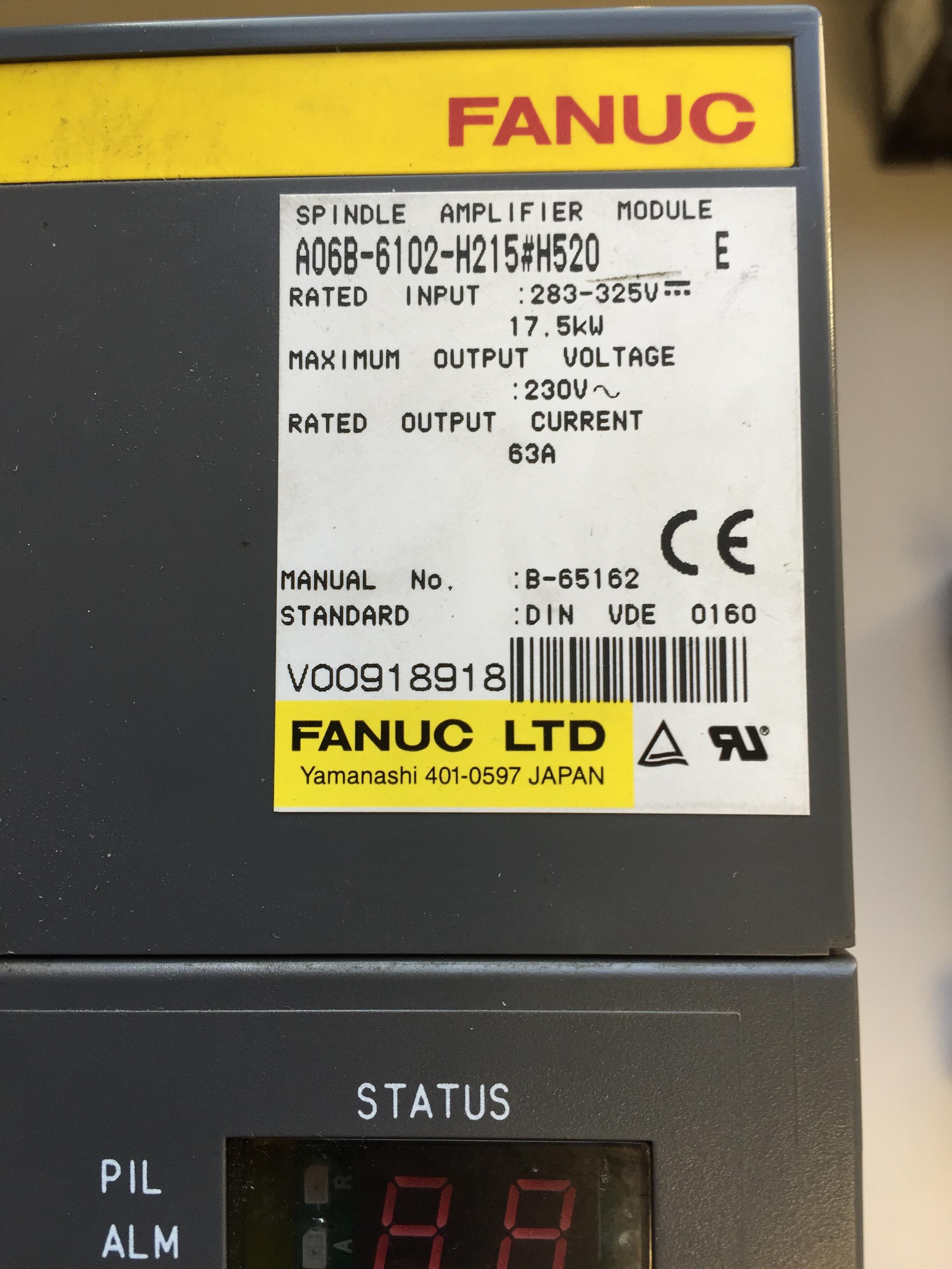 Fanuc Variateur de broche Alpha A06B-6115-H215#520